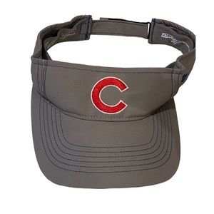 MLB Chicago Cubs Visor Hat Gray Blue Red Embroidered Adjustable Back Baseball